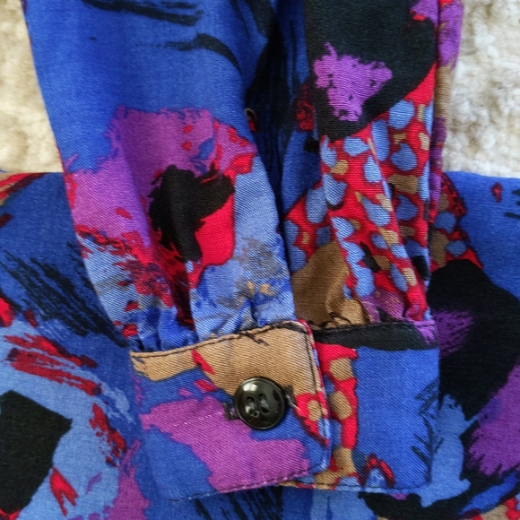 Vtg. Bar Harbor Sportswear Button Down Shirt 8 Blue Red Purple - Picture 14 of 16